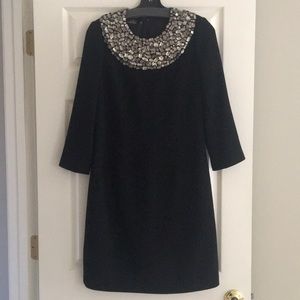 Rickie Freeman 4 Teri Jon Wool Jeweled Neck Dress